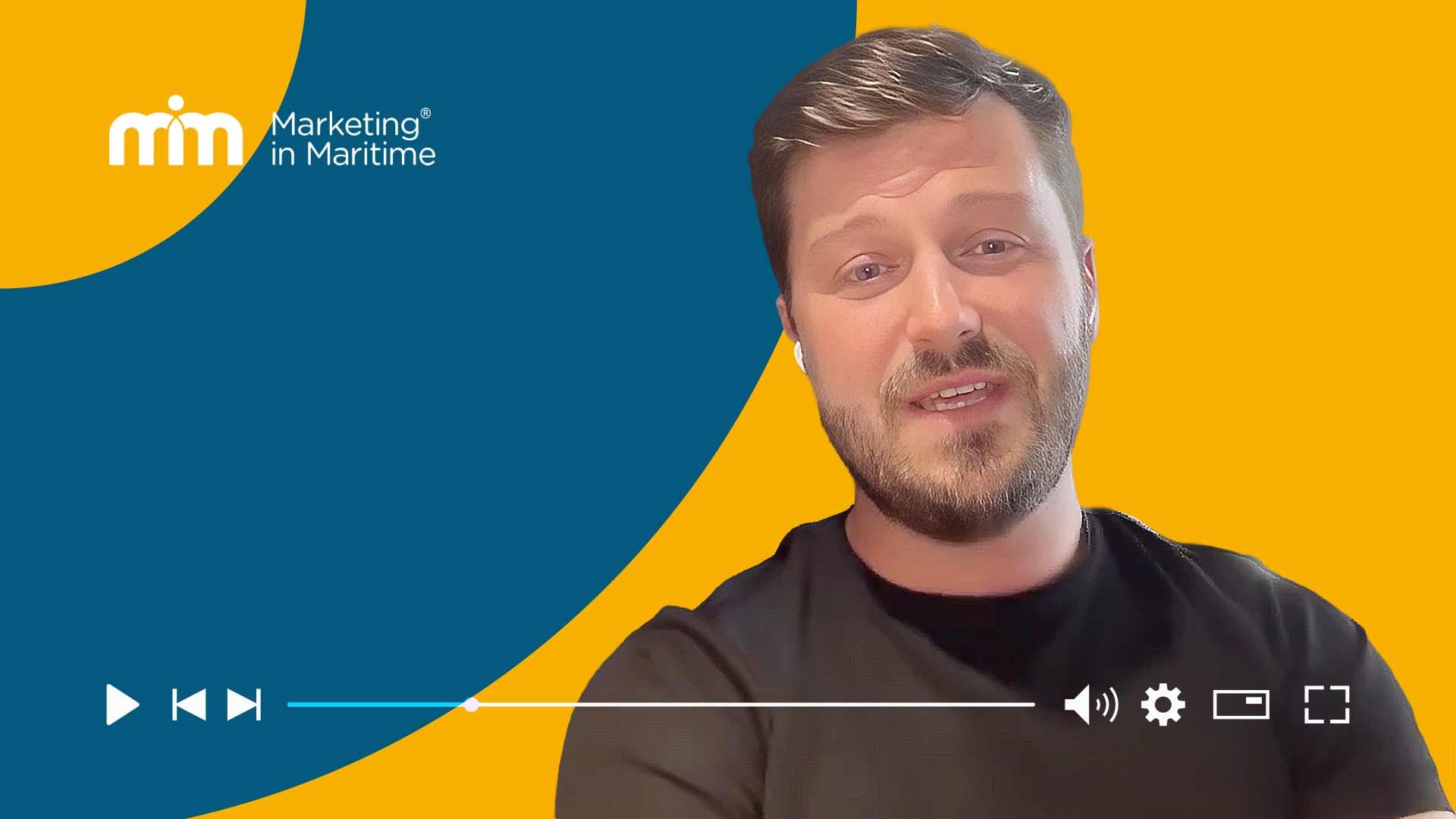 A screengrab of Nick Chubb during his marketing in maritime podcast episode 