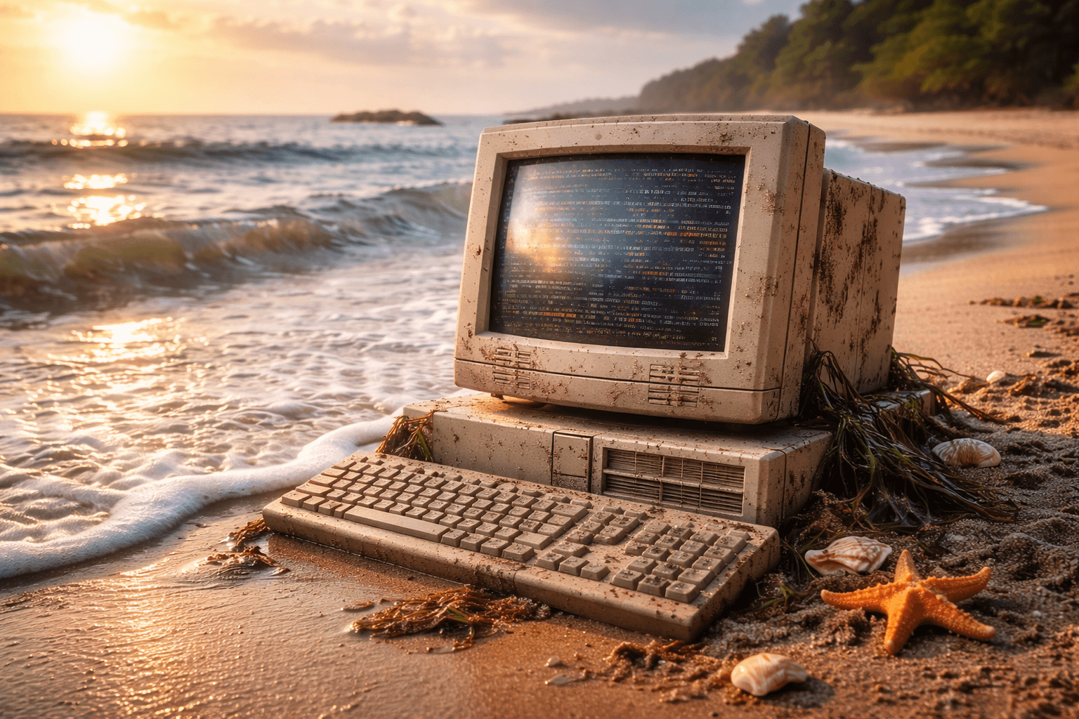 Pc washed up on beach